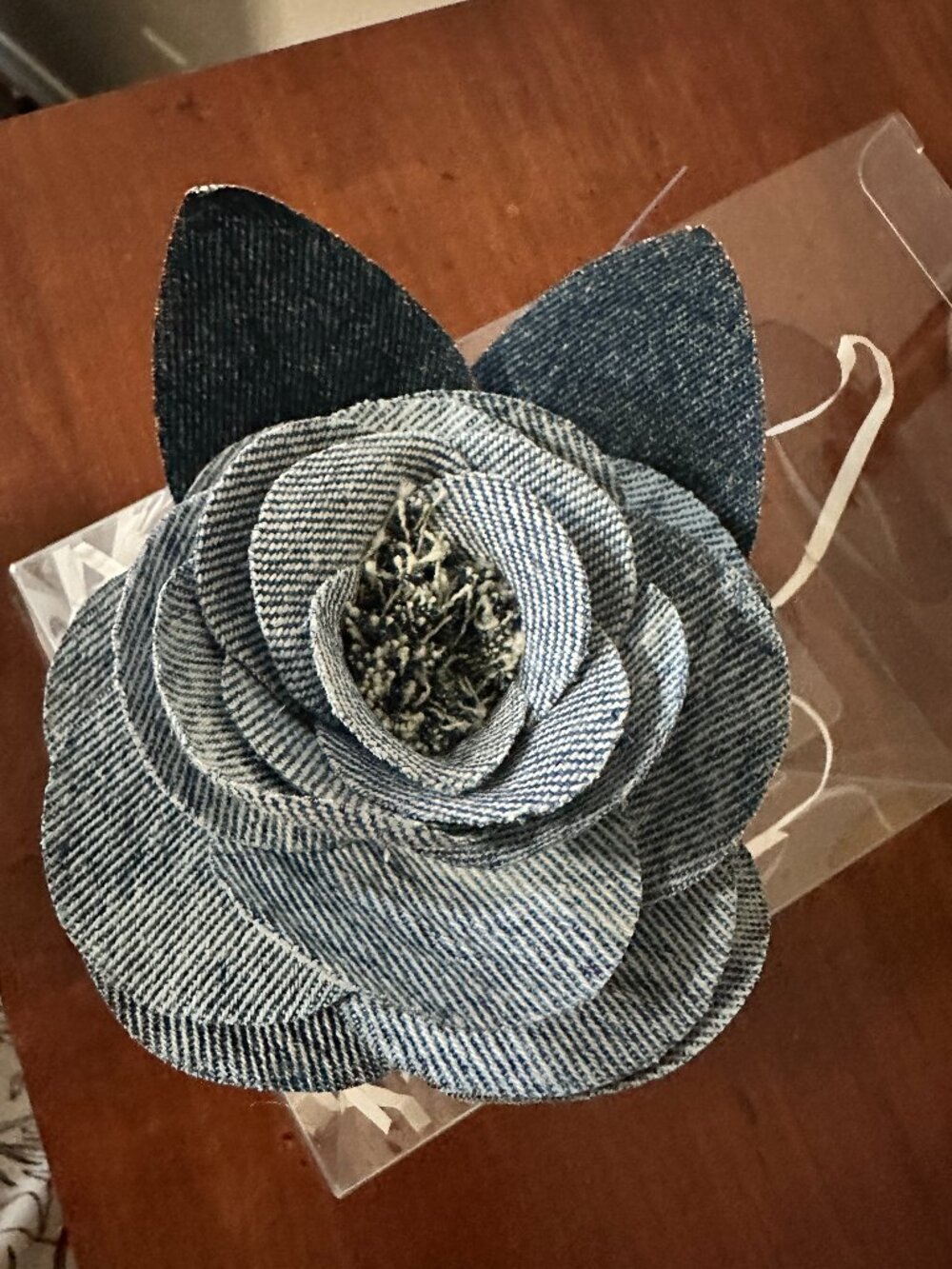 Liverpool Denim Flower Brooch NWT